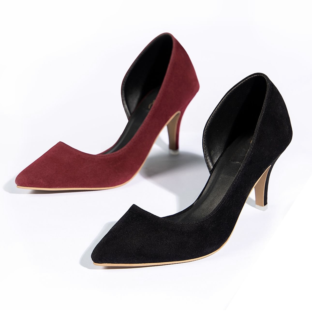 Malhaa Footwear red and black heels product photograph